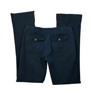 Theory Cotton Blend Flare Leg Pant Women's 8 Soft Black Inseam 31.25"‎ EUC